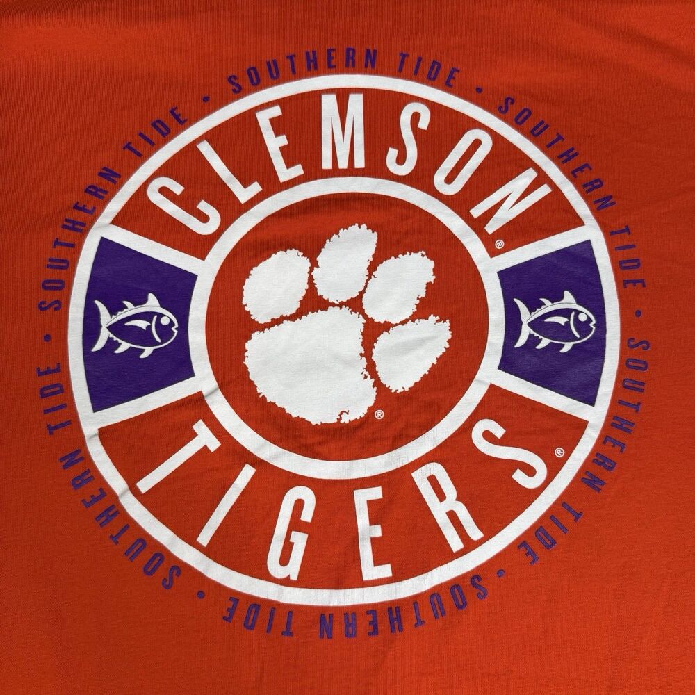 Clemson Tigers Shirt Mens XXL Orange Southern Tide Long Sleeve Pocket Tee NCAA
